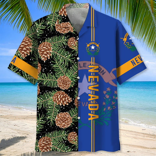 Nevada the Pine Tree State Hawaiian Shirt, custom shirt gift for men
