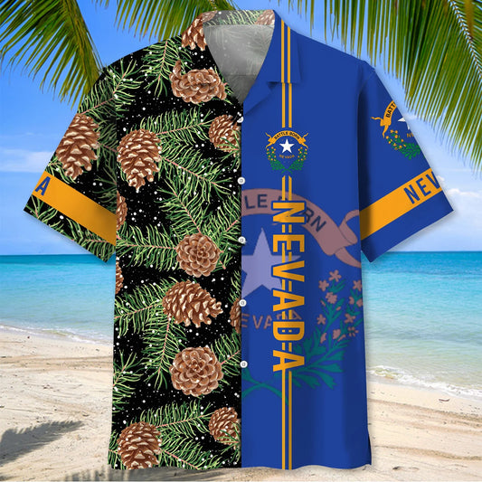 Nevada the Pine Tree State Hawaiian Shirt, custom shirt gift for men