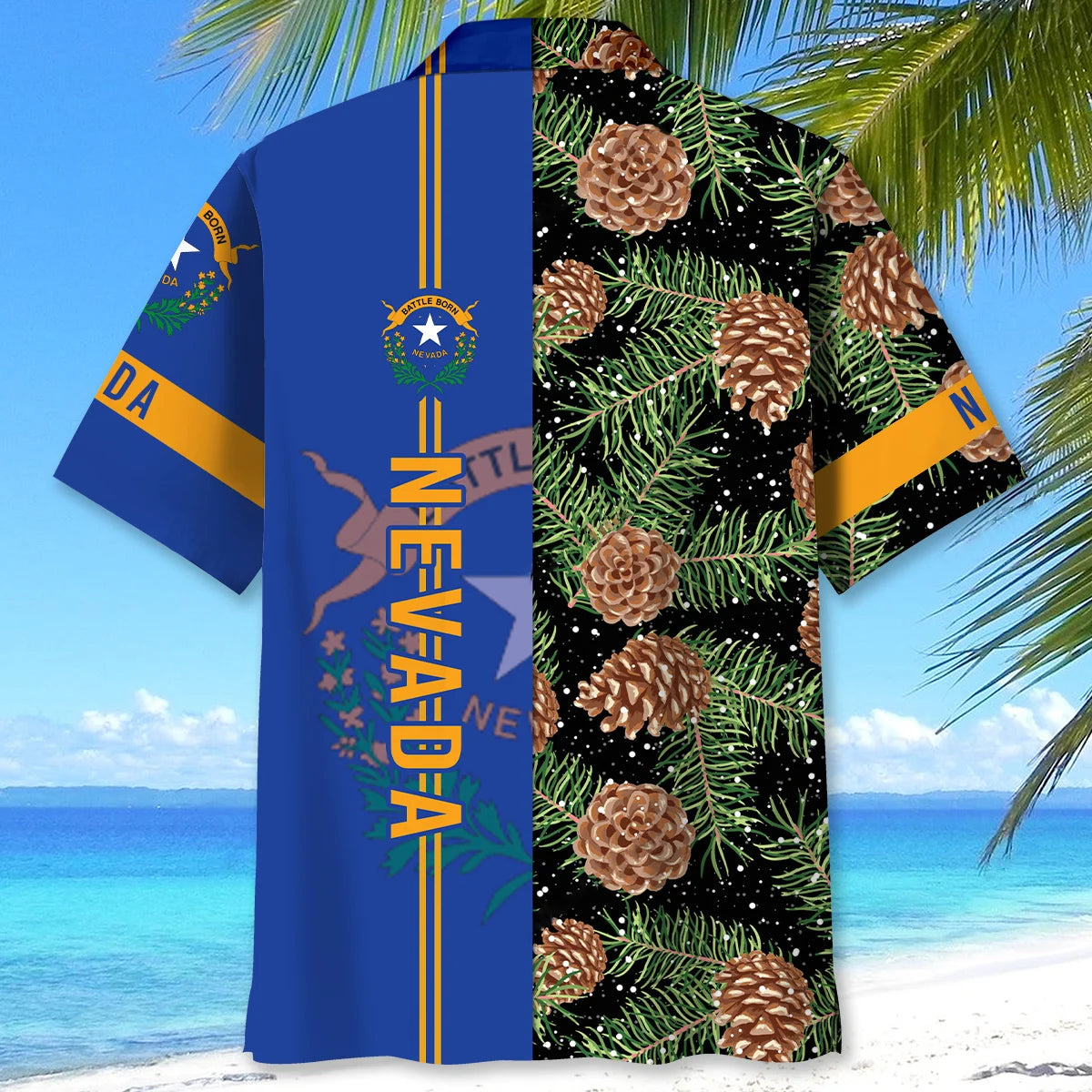 Nevada the Pine Tree State Hawaiian Shirt, custom shirt gift for men (view 3)