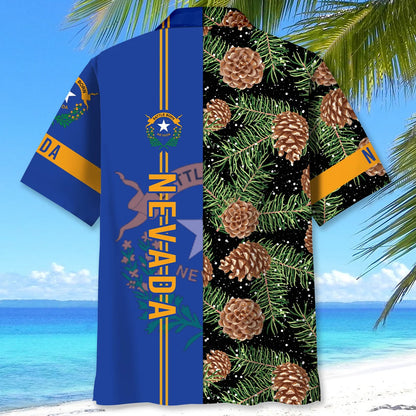 Nevada the Pine Tree State Hawaiian Shirt, custom shirt gift for men (view 3)