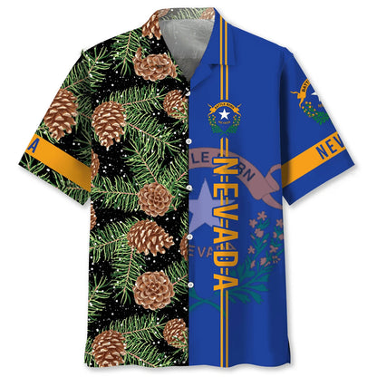 Nevada the Pine Tree State Hawaiian Shirt, custom shirt gift for men (view 4)