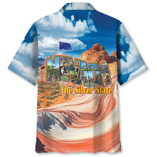 Nevada the Silver State Hawaiian Shirt, custom shirt gift for men