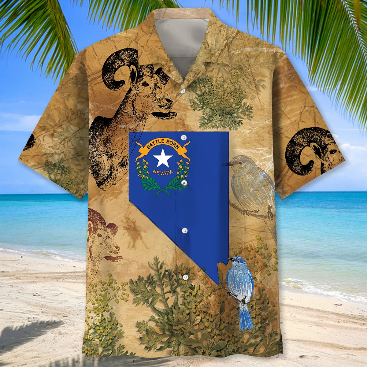 Nevada Vintage Hawaiian Shirt, custom shirt gift for men (view 2)