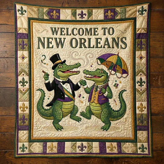 New Orleans Gator Parade Quilt Blanket