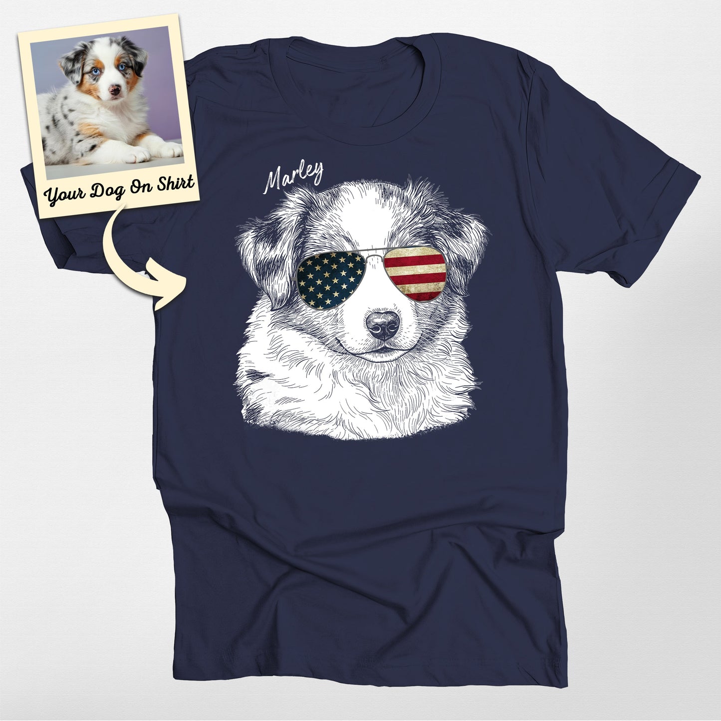 Custom Aussie America Flag Portrait Bella Canv (view 4)