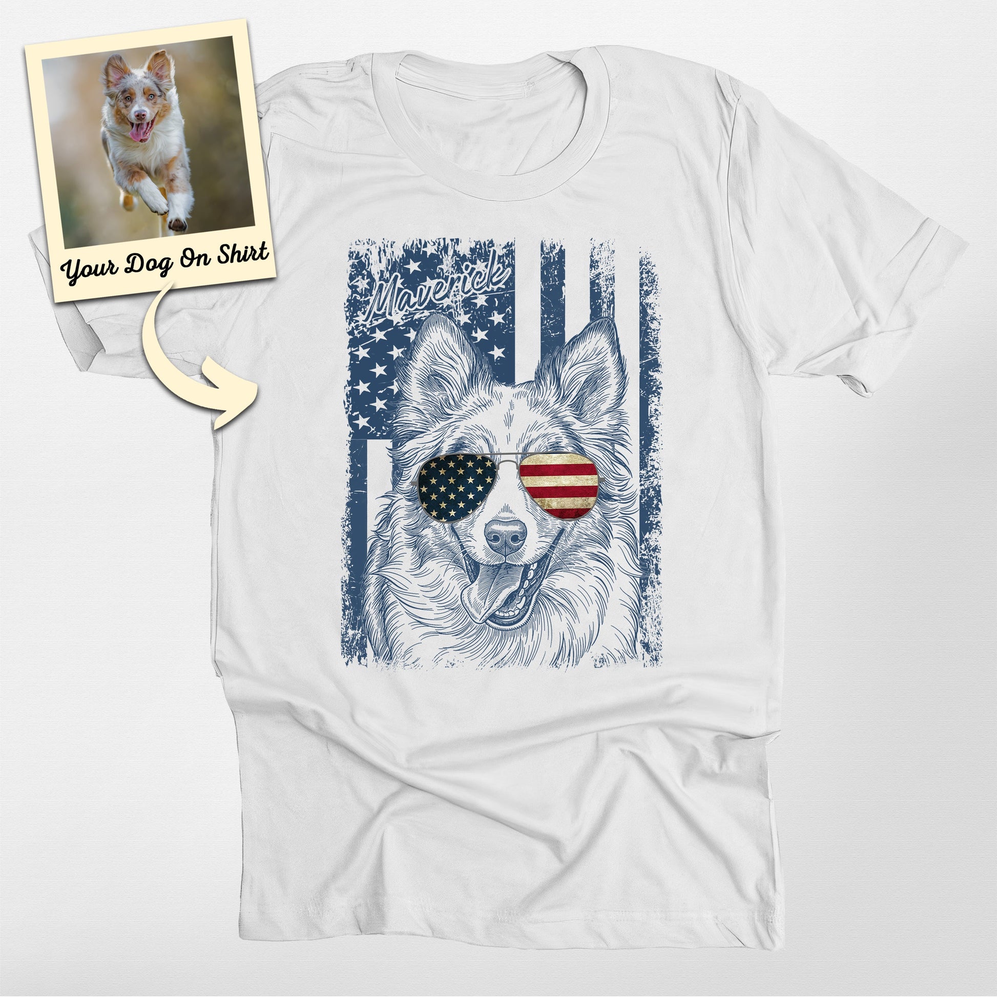 Custom Aussie Shirt Independence Day Flag Bell (view 5)