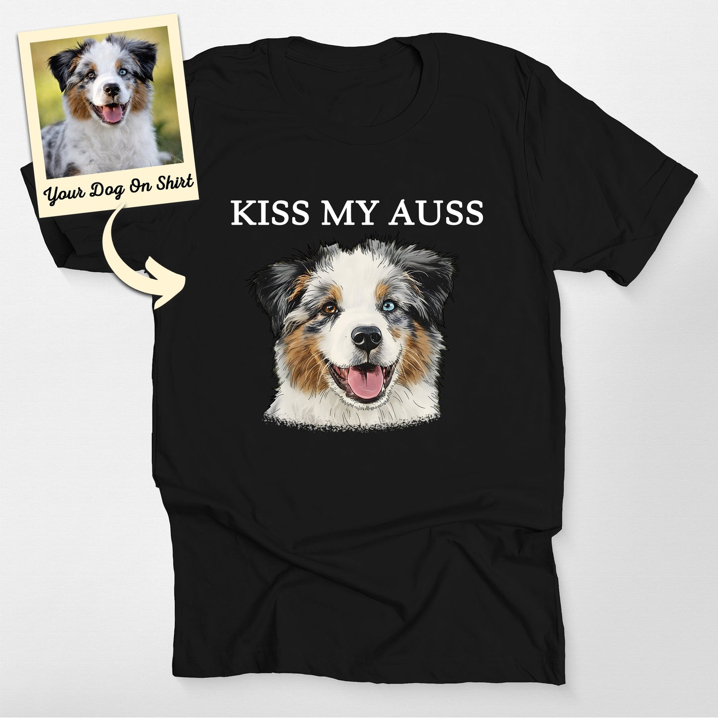 Custom Australian Shepherd Shirt Kiss my Auss (view 2)