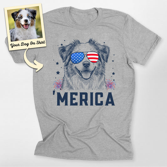 Custom Australian Shepherd Shirt Merica Bella Canvas