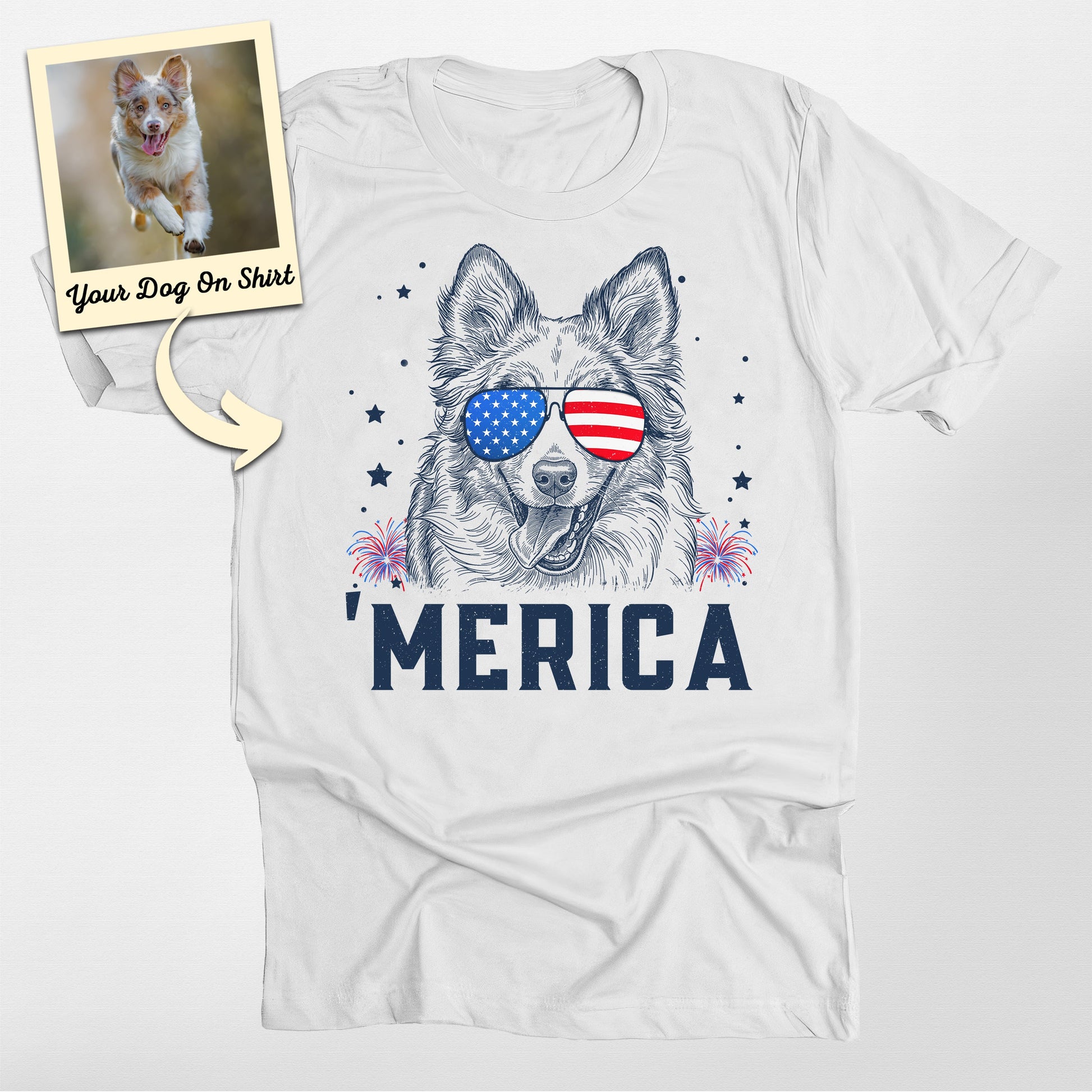 Custom Australian Shepherd Shirt Merica Bella Canvas (view 5)