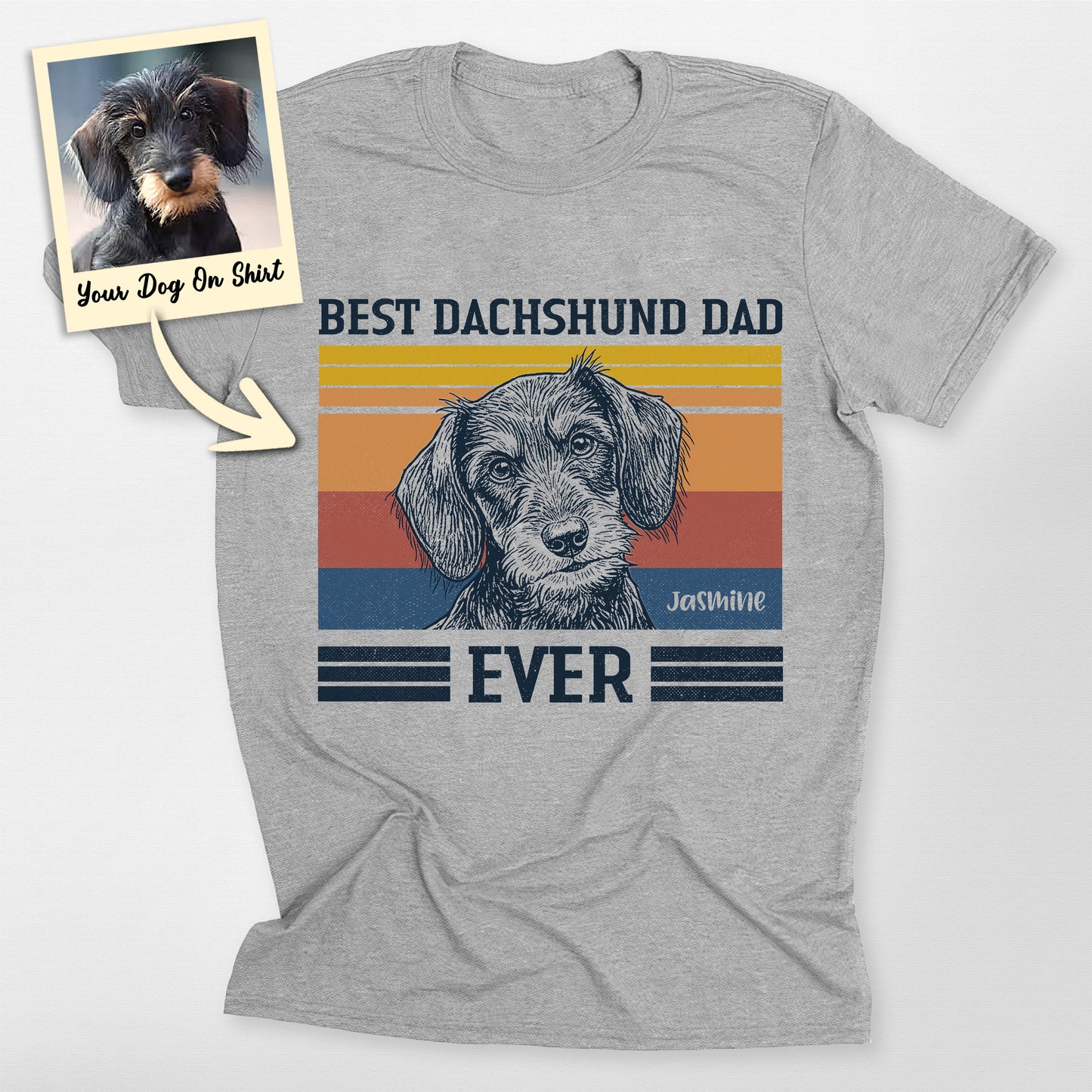 Custom Best Dachshund Dad Ever Bella Canvas Fu