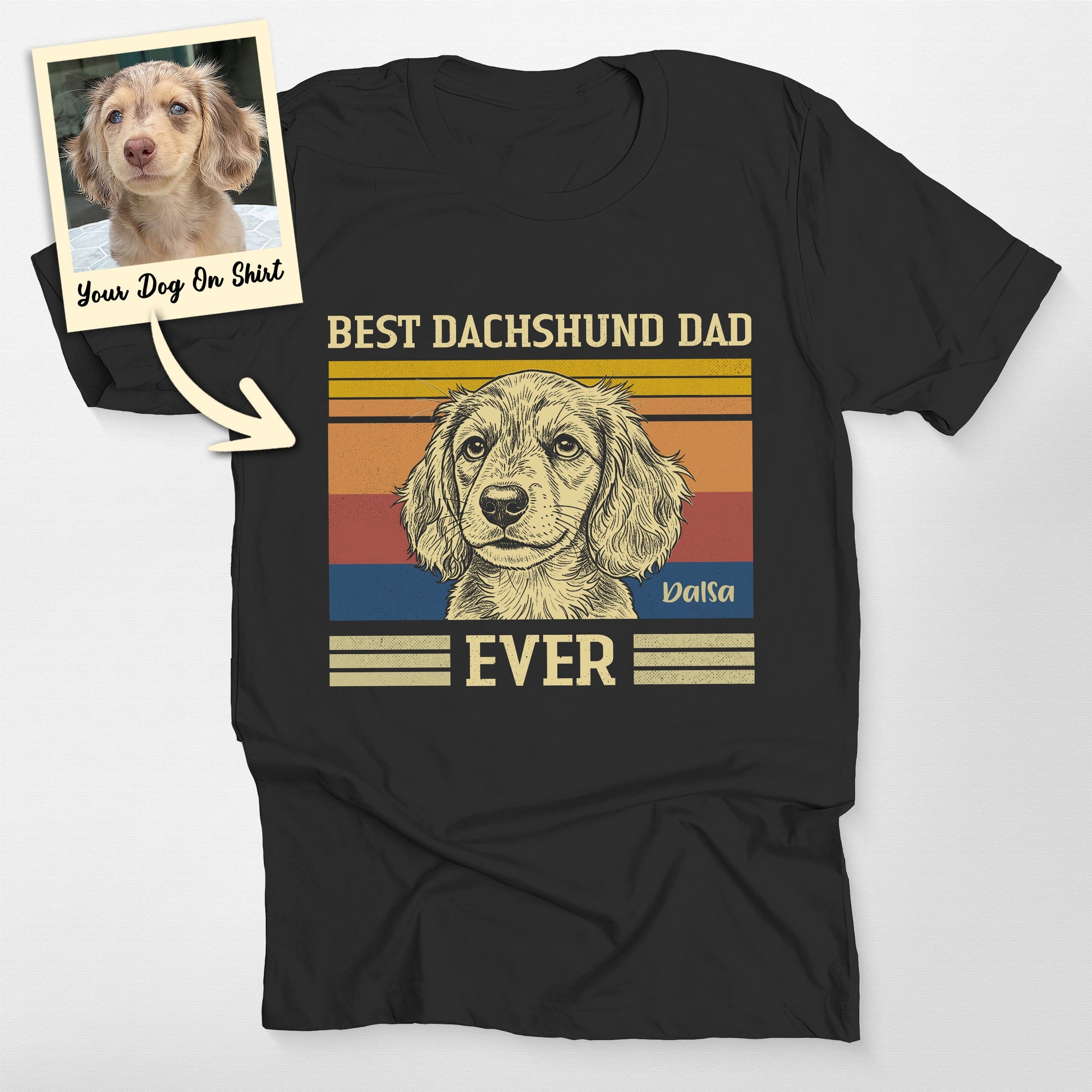 Custom Best Dachshund Dad Ever Bella Canvas Fu (view 2)