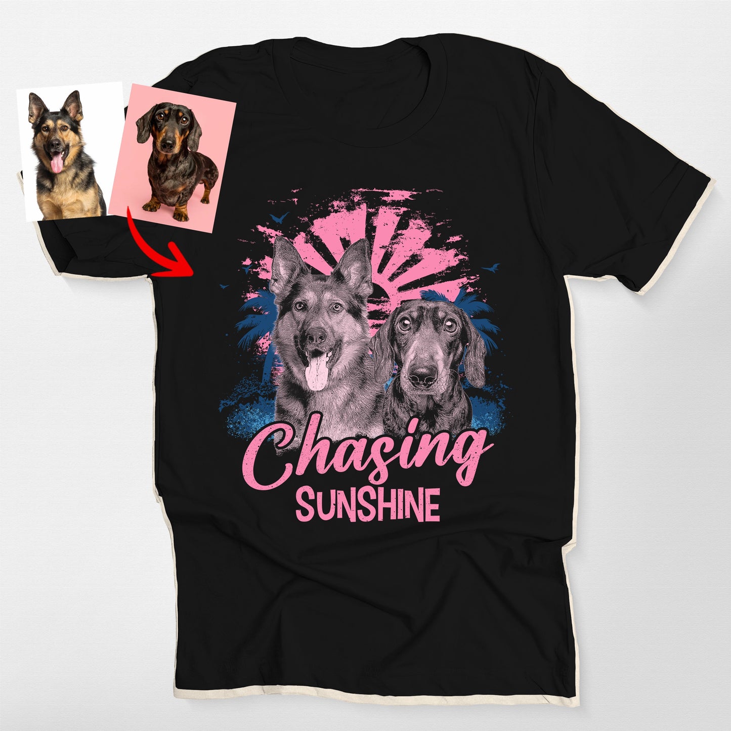 Custom Dog Beach Comfort Colors T-Shirt for Do, custom pet portrait gift for pet lovers (view 2)