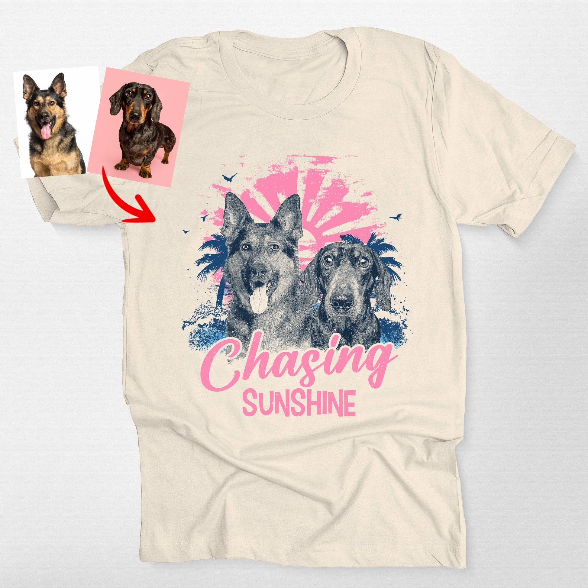 Custom Dog Beach Comfort Colors T-Shirt for Do, custom pet portrait gift for pet lovers (view 4)