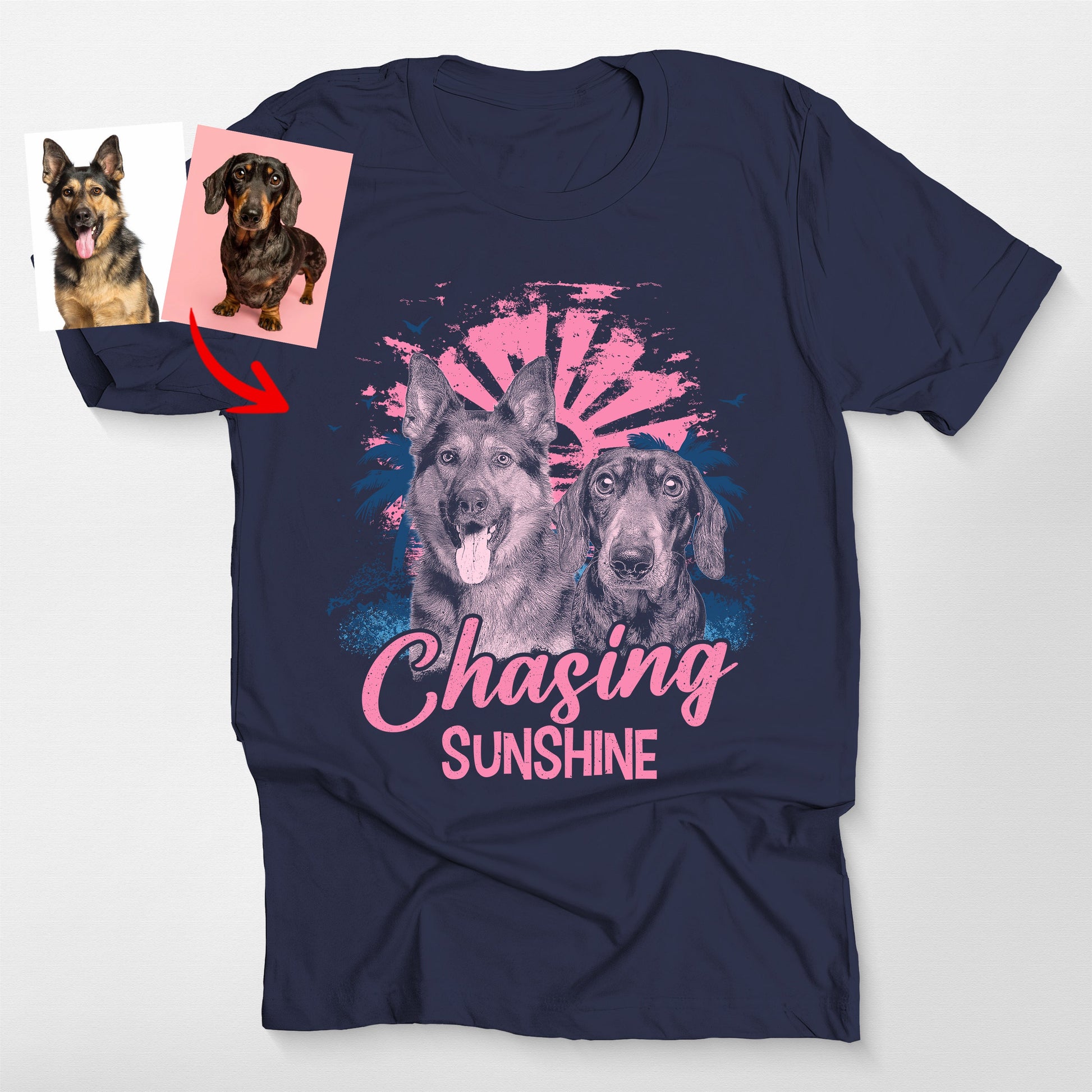 Custom Dog Beach Comfort Colors T-Shirt for Do, custom pet portrait gift for pet lovers (view 5)