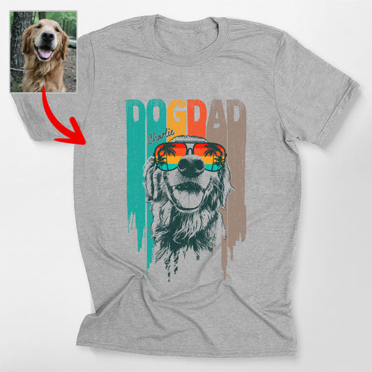 Custom Dog Bella Canvas T-Shirt with Summer Gl, custom pet portrait gift for pet lovers