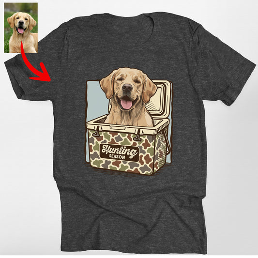 Custom Dog Hunting Season Bella Canvas T-Shirt, custom pet portrait gift for pet lovers