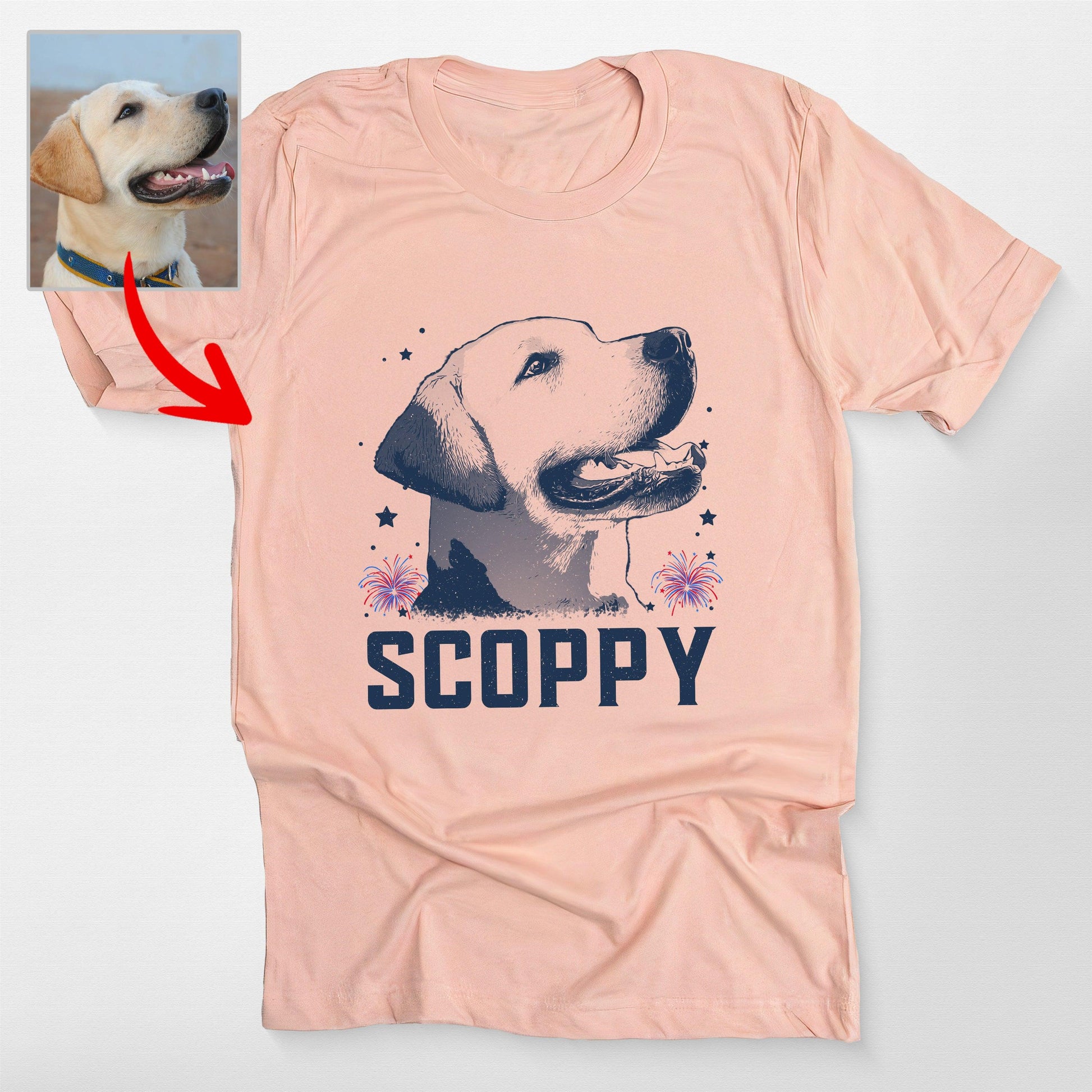 Custom Dog Merica Shirt Bella Canvas Tee for P, custom pet portrait gift for pet lovers (view 4)