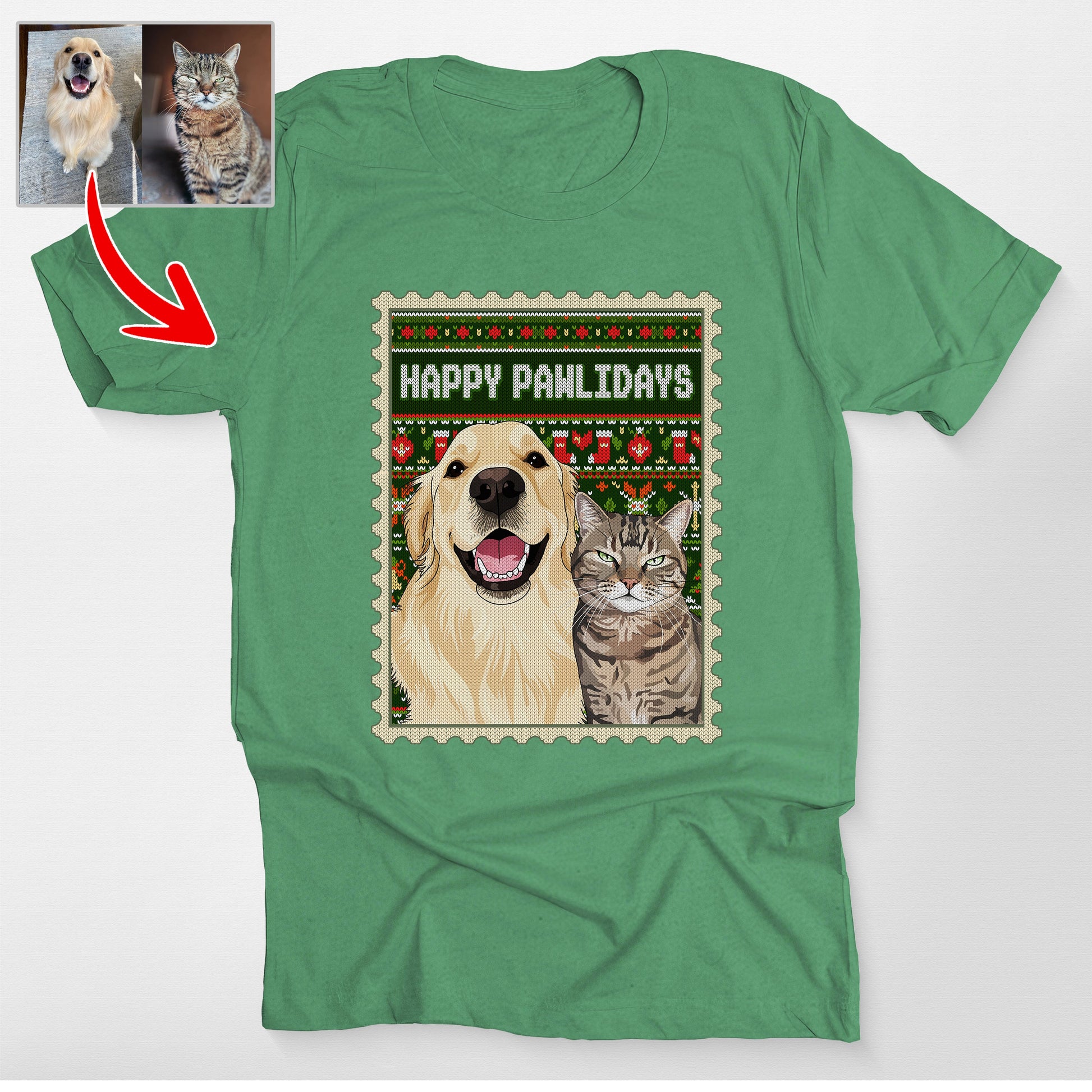 Custom Dog Portrait Stamp with Ugly Pattern Be, custom pet portrait gift for pet lovers (view 3)