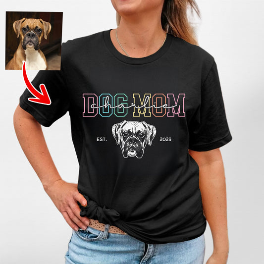 Custom Dogface Bella Canvas T-Shirt for Pet Lover, custom pet portrait gift for pet lovers