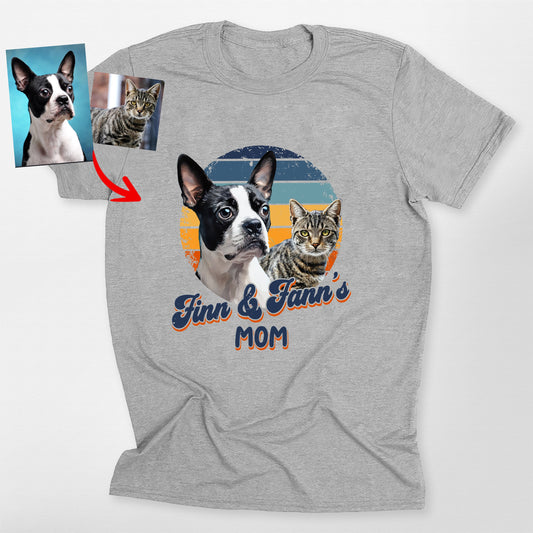 Custom Dogface Retro Shirt Bella Canvas Tee, custom pet portrait gift for pet lovers