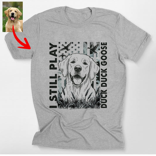 Custom Duck Hunting Bella Canvas T-Shirt Dog, custom pet portrait gift for pet lovers