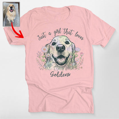 Custom Flora Bella Canvas Shirt for Dog Lady, custom pet portrait gift for pet lovers (view 15)