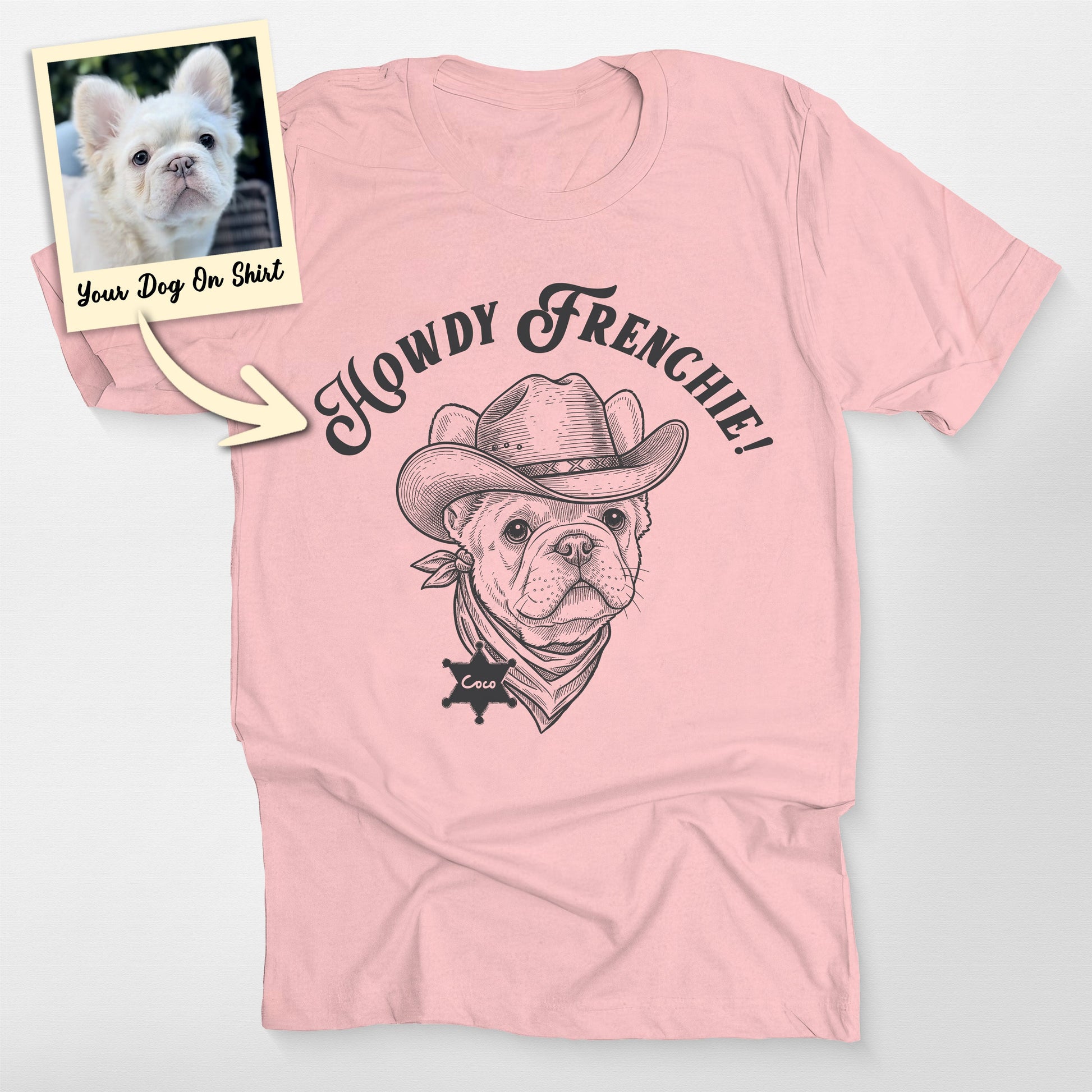Custom French Bulldog Shirt Cowboy Howdy Frenc, custom pet portrait gift for pet lovers (view 4)