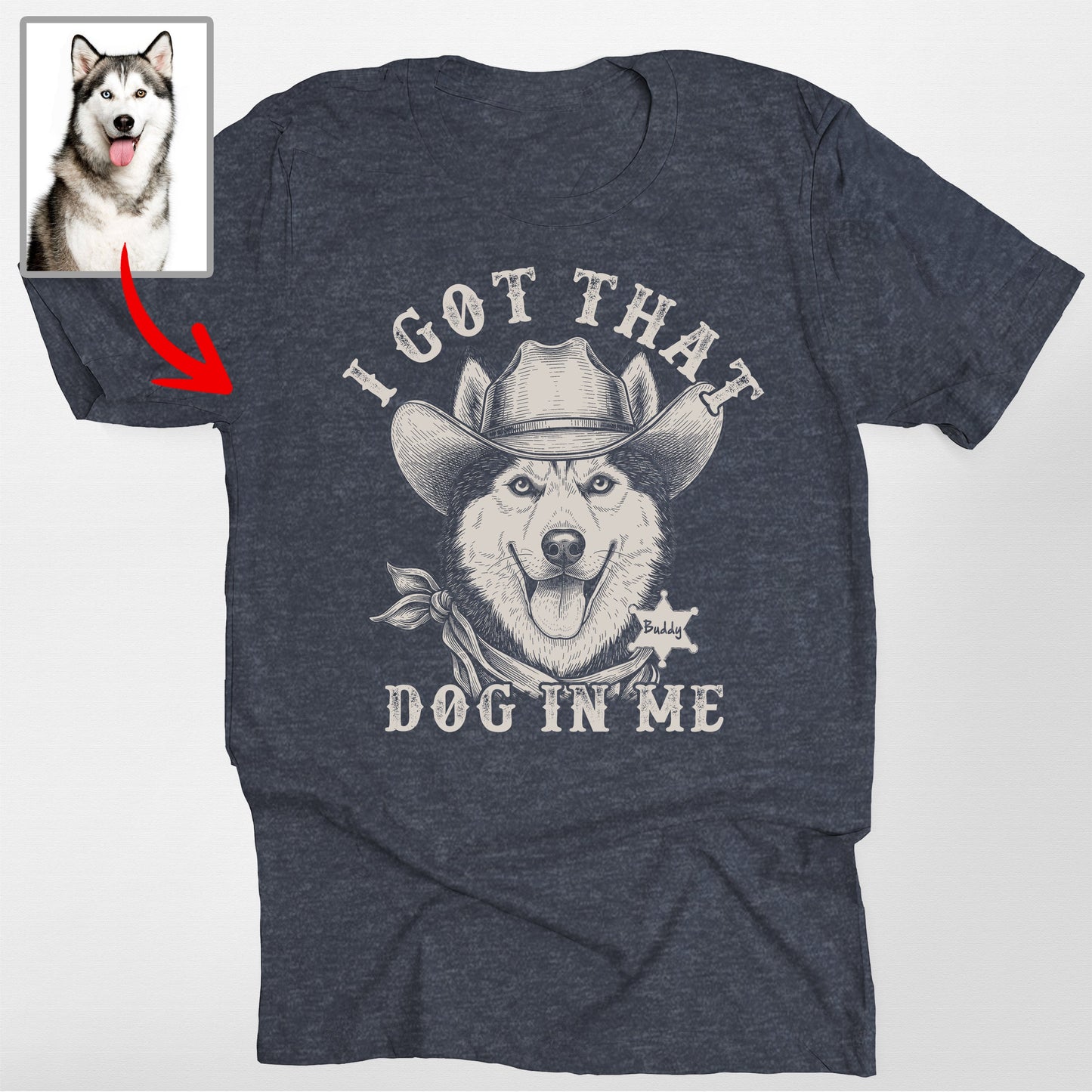 Custom Funny Dog Shirt for Human, custom pet portrait gift for pet lovers (view 3)