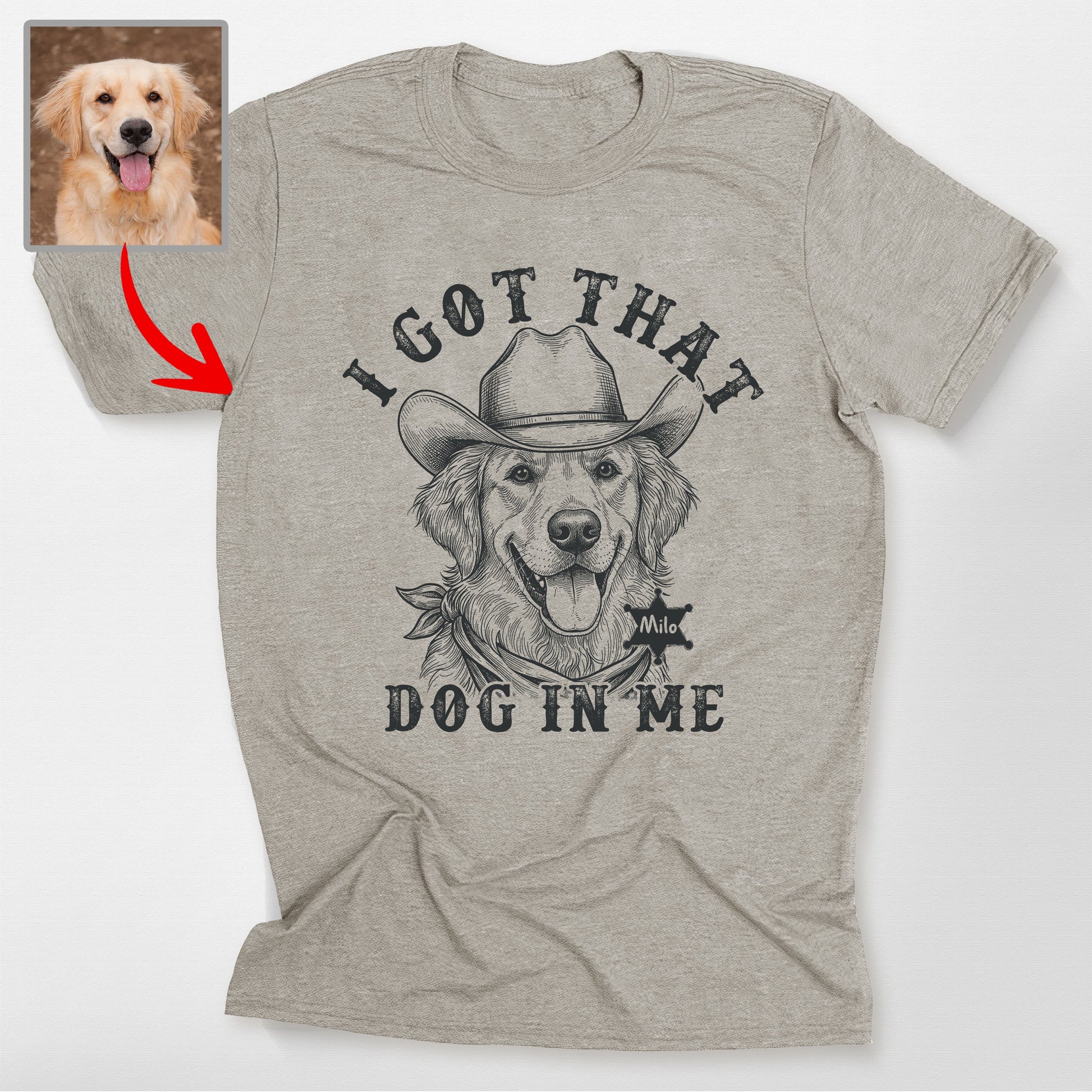 Custom Funny Dog Shirt for Human, custom pet portrait gift for pet lovers (view 4)