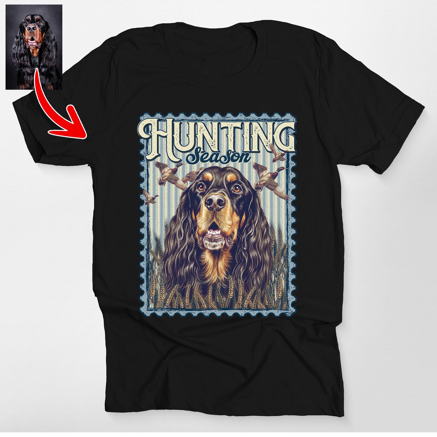 Custom Hunting Season Bella Canvas T-Shirt Dog, custom pet portrait gift for pet lovers (view 2)