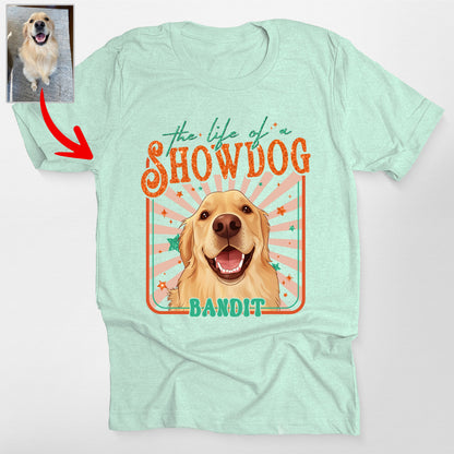 Custom Life of a Showdog Bella Canvas T-Shirt, custom pet portrait gift for pet lovers (view 4)