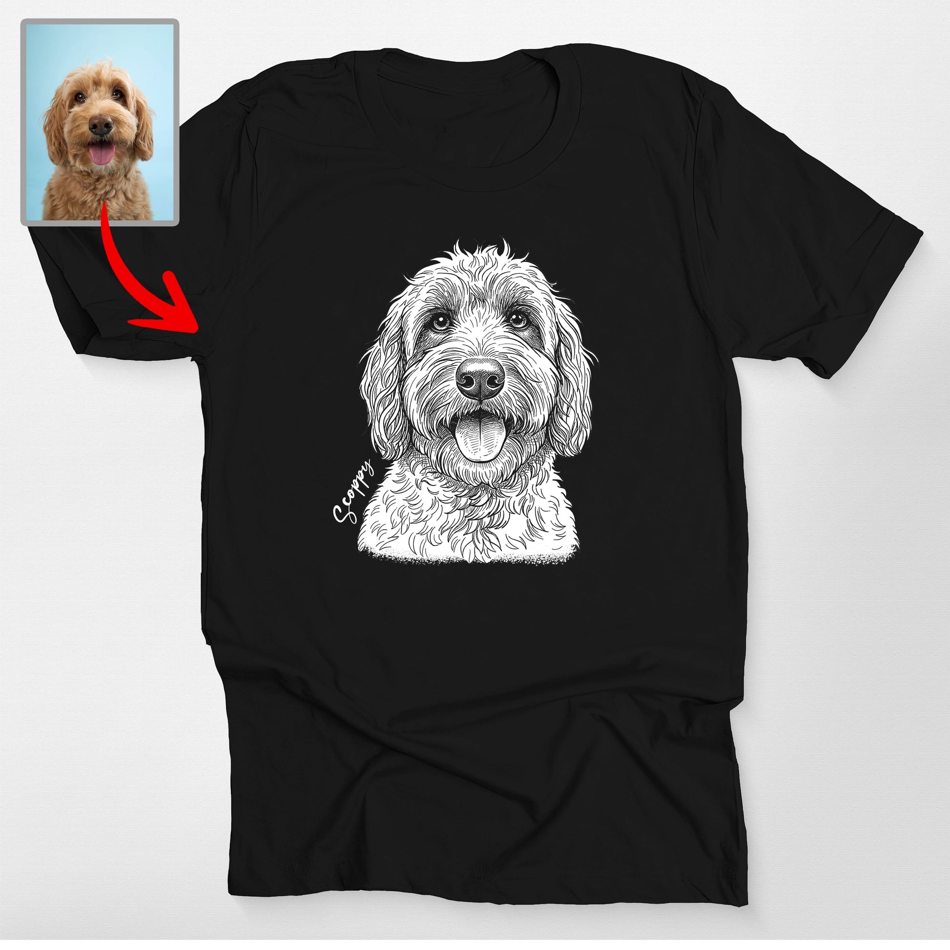 Custom Pet Birthday Bella Canvas T-Shirt Gift, custom pet portrait gift for pet lovers (view 2)