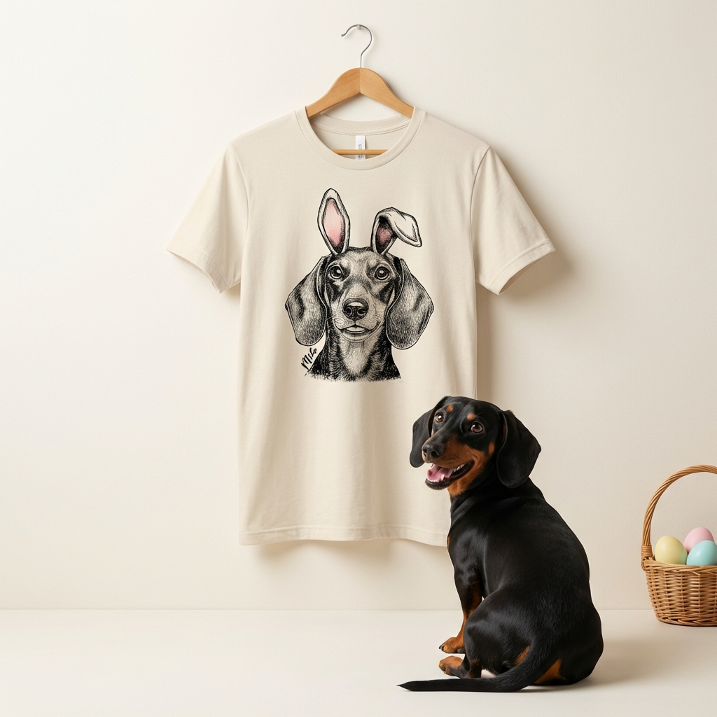 Custom Pet Easter Bella Canvas T-Shirt Gift, custom pet portrait gift for pet lovers (view 6)