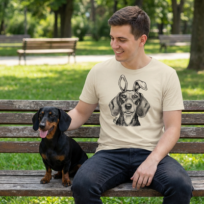Custom Pet Easter Bella Canvas T-Shirt Gift, custom pet portrait gift for pet lovers (view 4)