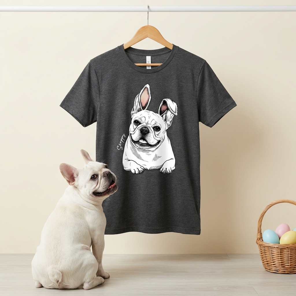 Custom Pet Easter Bella Canvas T-Shirt Gift, custom pet portrait gift for pet lovers (view 17)