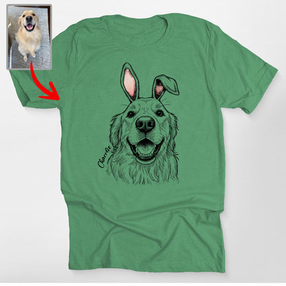 Custom Pet Easter Bella Canvas T-Shirt Gift, custom pet portrait gift for pet lovers (view 19)