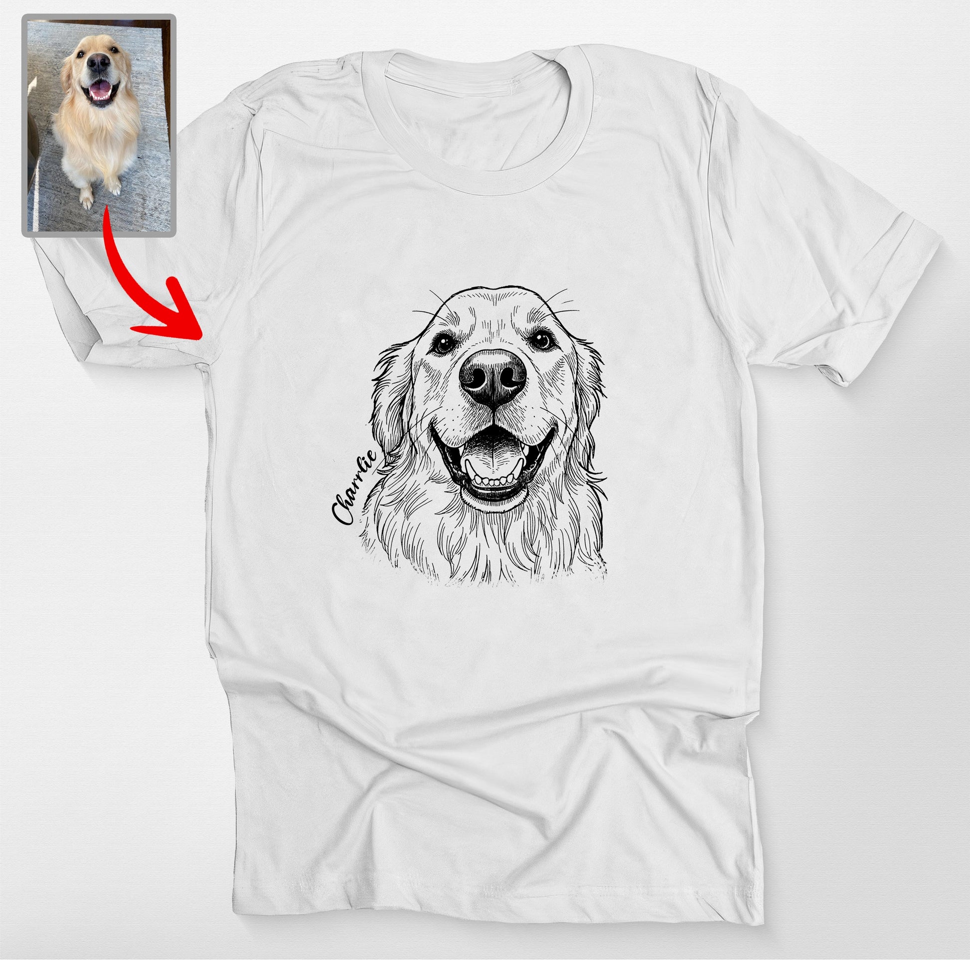 Custom Pet Easter Bella Canvas T-Shirt Gift, custom pet portrait gift for pet lovers (view 3)