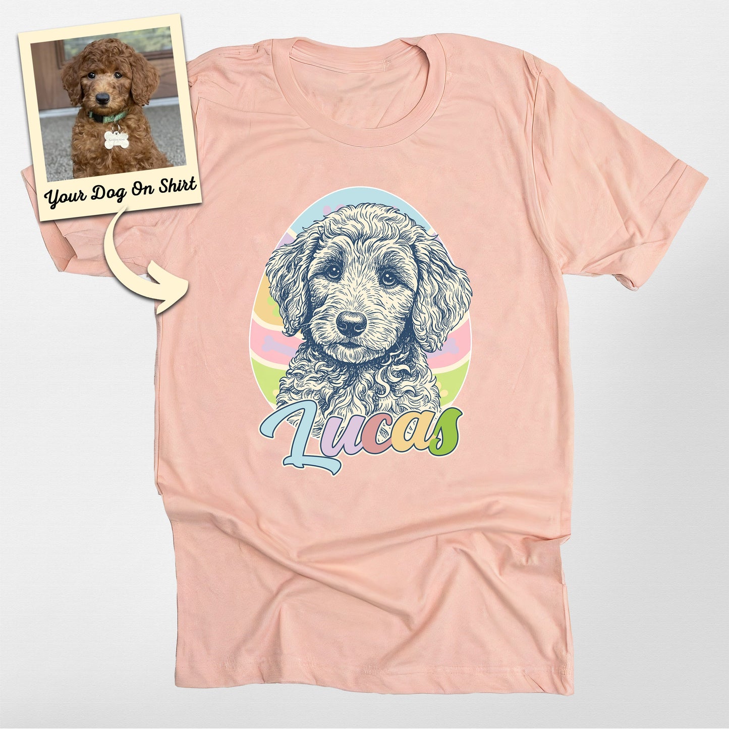 Custom Poodle Shirt Easter Eggs Bella Canvas T-Shirt (view 3)