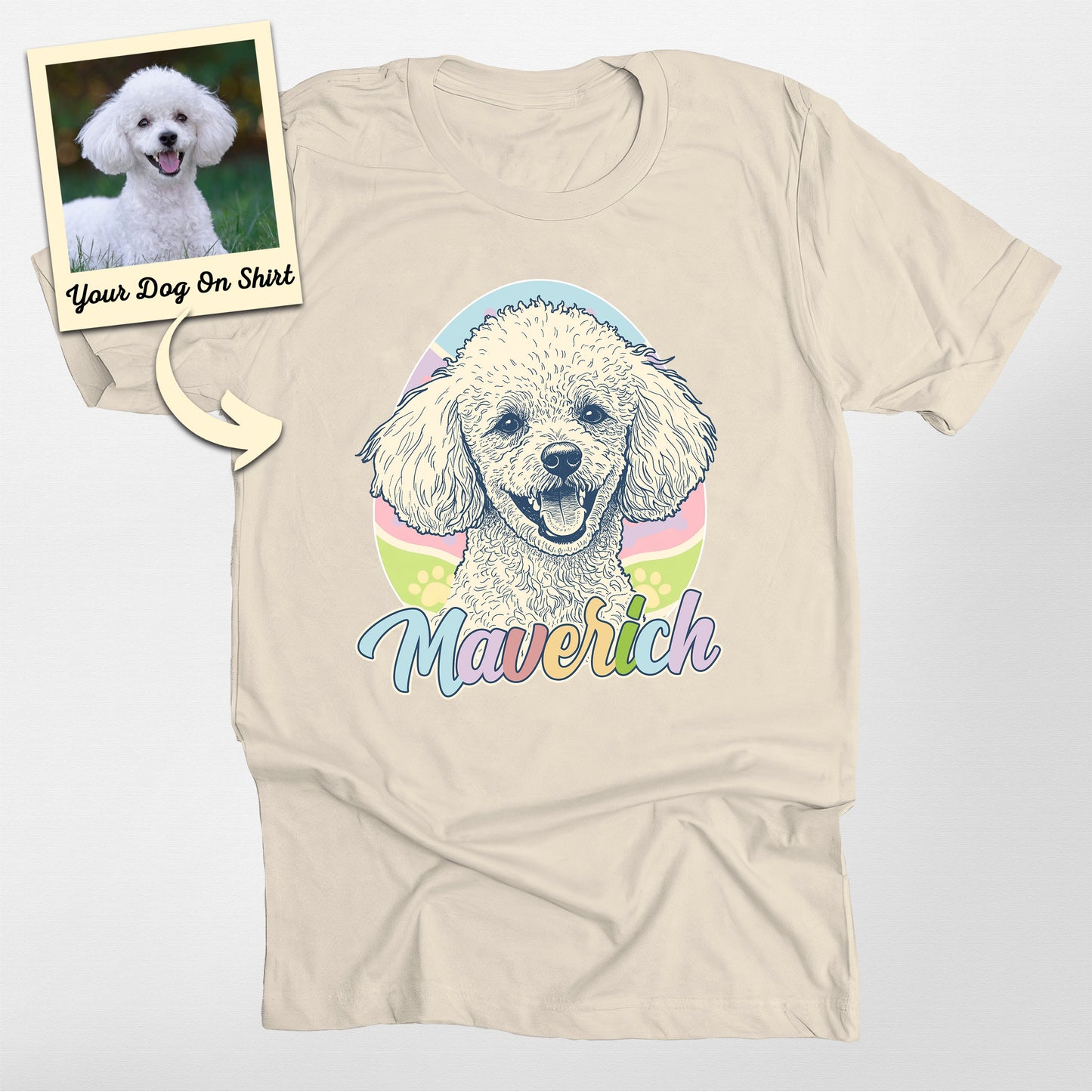 Custom Poodle Shirt Easter Eggs Bella Canvas T-Shirt (view 4)
