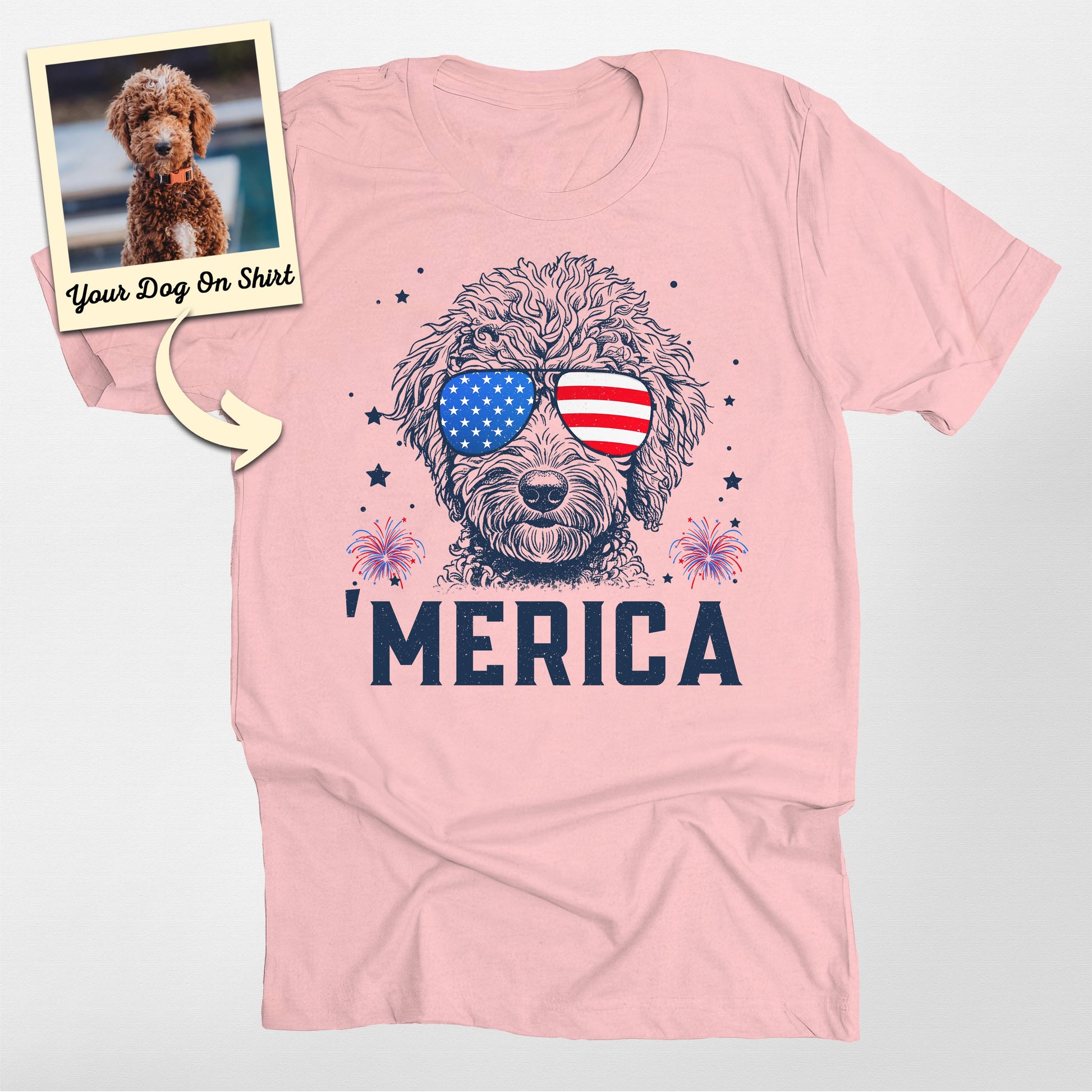 Custom Poodle Shirt Merica Bella Canvas Tee (view 5)