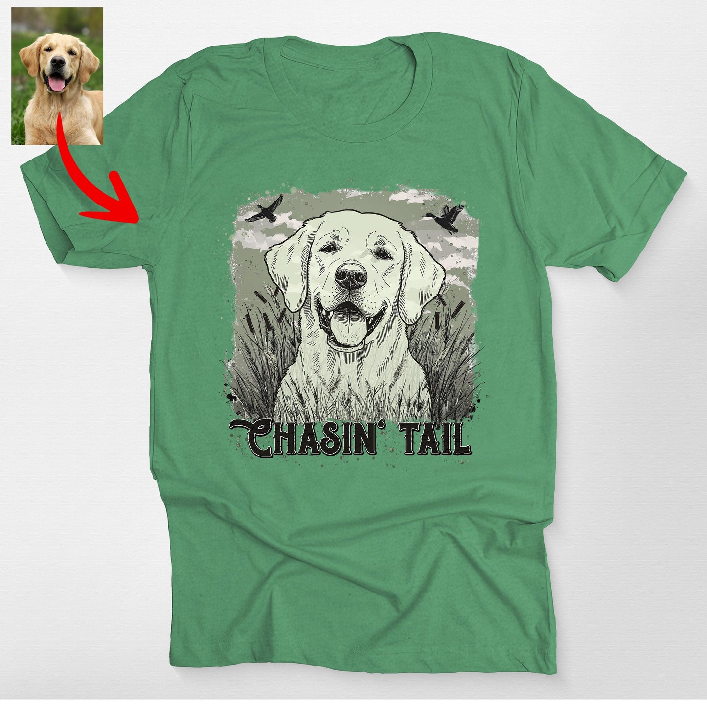 Custom Southern Boy Dog Bella Canvas T-Shirt D, custom pet portrait gift for pet lovers (view 4)