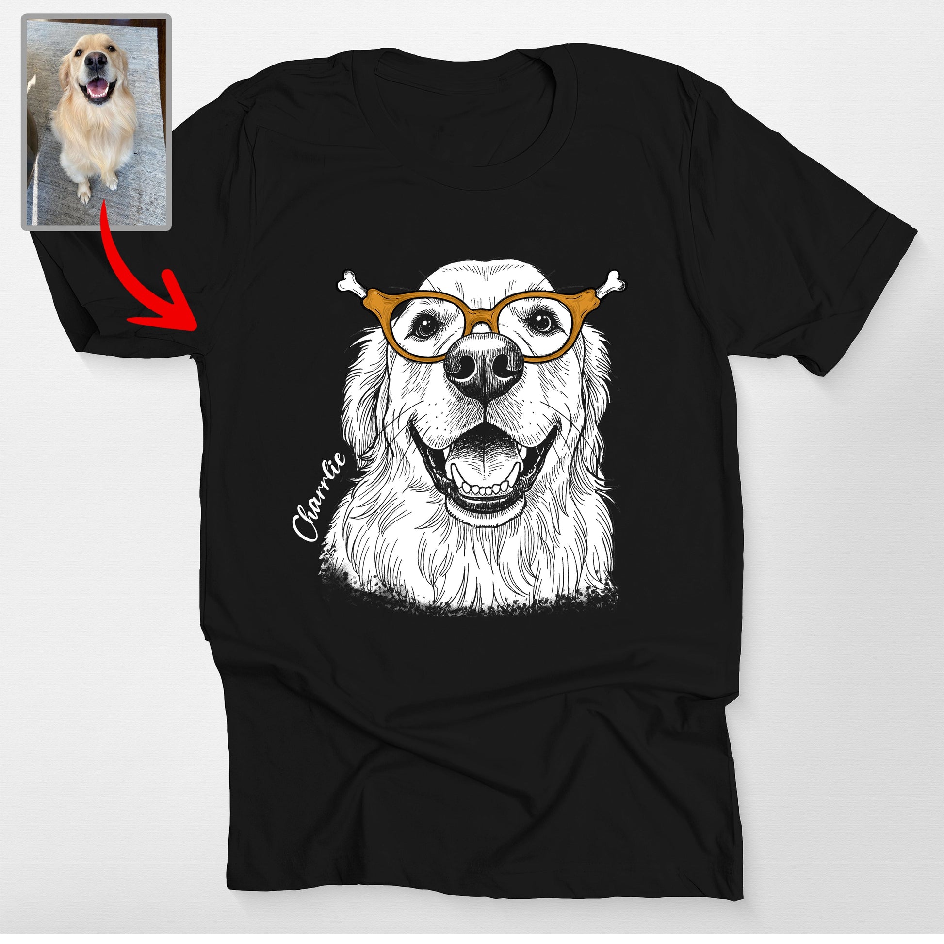 Custom Thanksgiving Pet Bella Canvas T-Shirt, custom pet portrait gift for pet lovers (view 2)