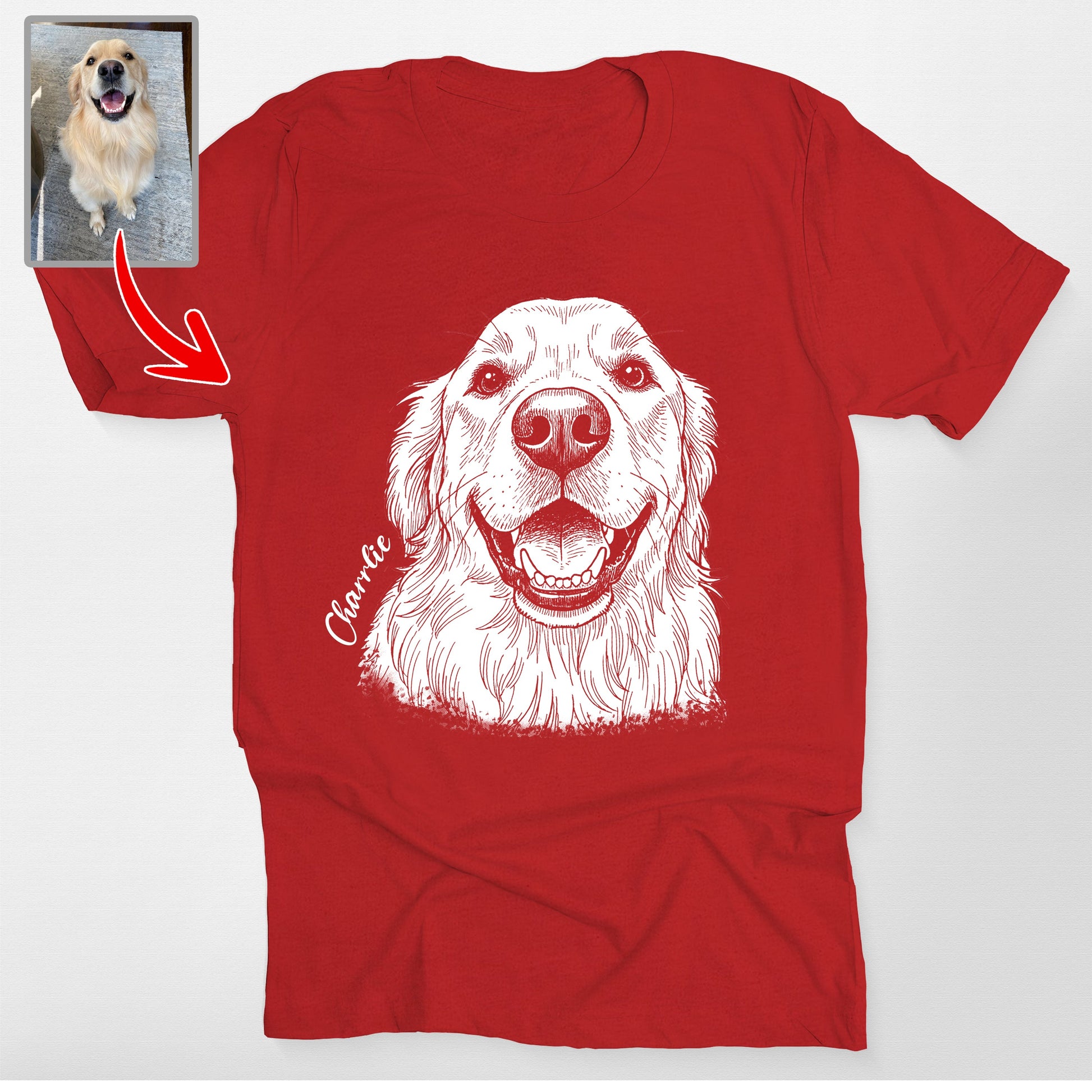 Custom USA Pet Bella Canvas T-Shirt Patriotic, custom pet portrait gift for pet lovers (view 6)