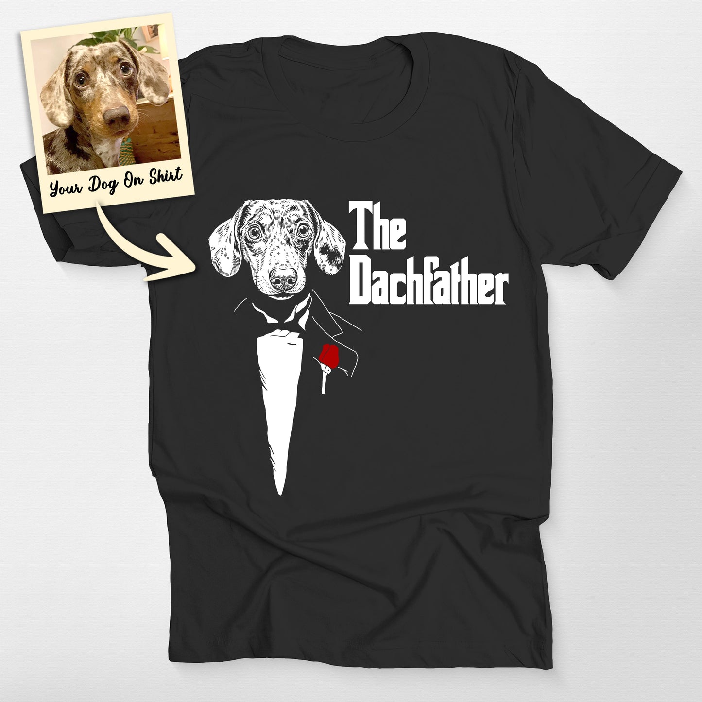 Custom Weiner the Dogfather Bellas Canvas Shir, custom pet portrait gift for pet lovers (view 2)