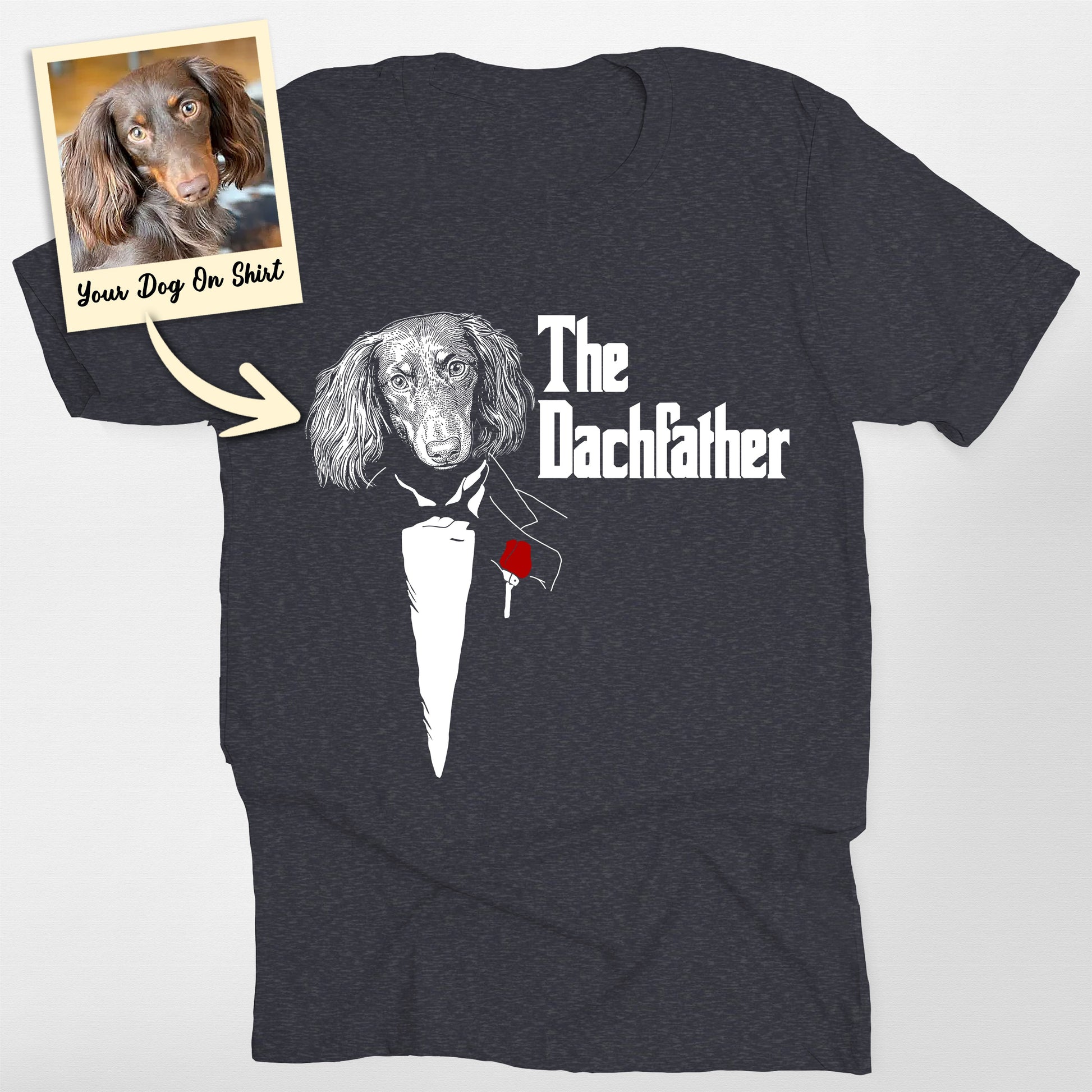 Custom Weiner the Dogfather Bellas Canvas Shir, custom pet portrait gift for pet lovers (view 3)