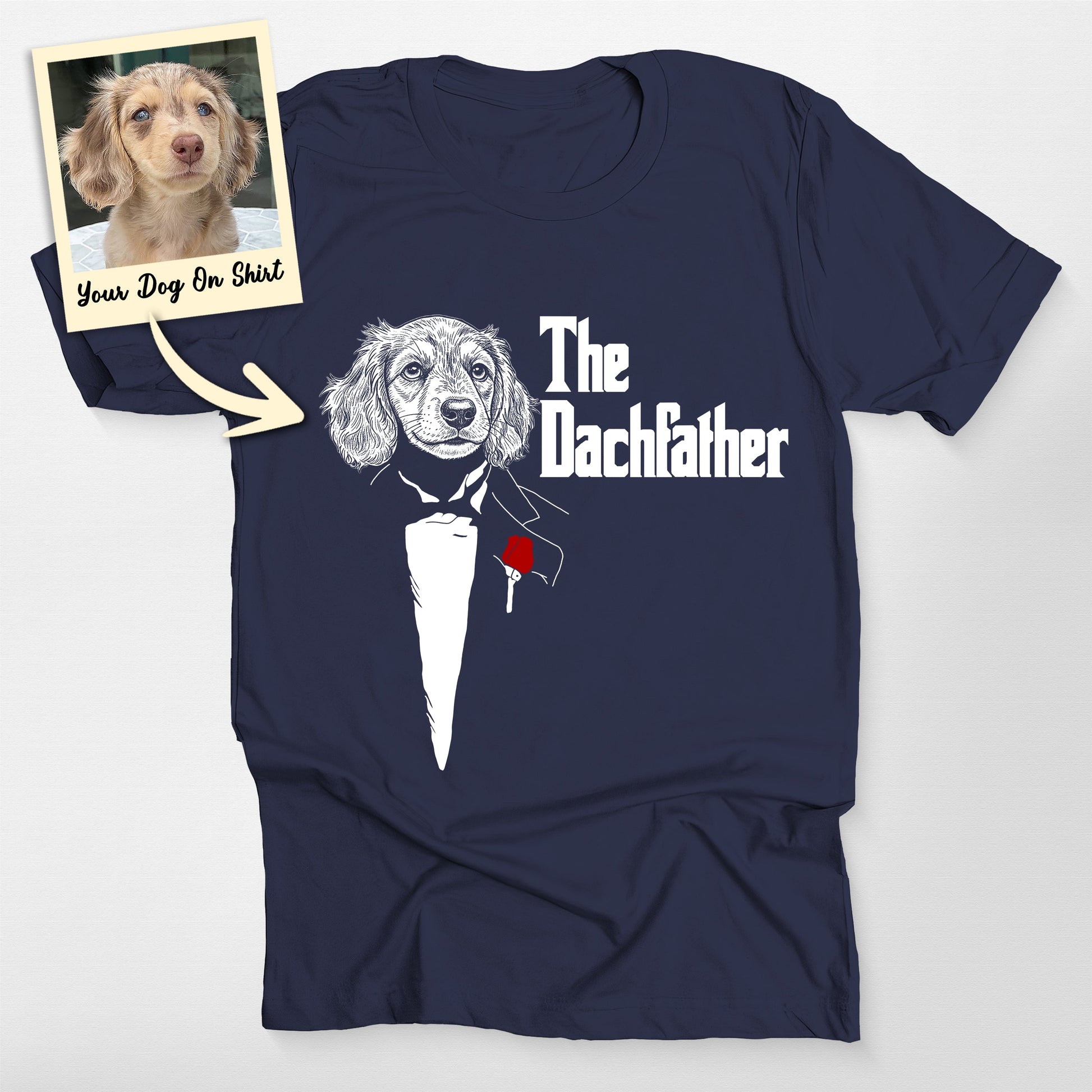 Custom Weiner the Dogfather Bellas Canvas Shir, custom pet portrait gift for pet lovers (view 4)