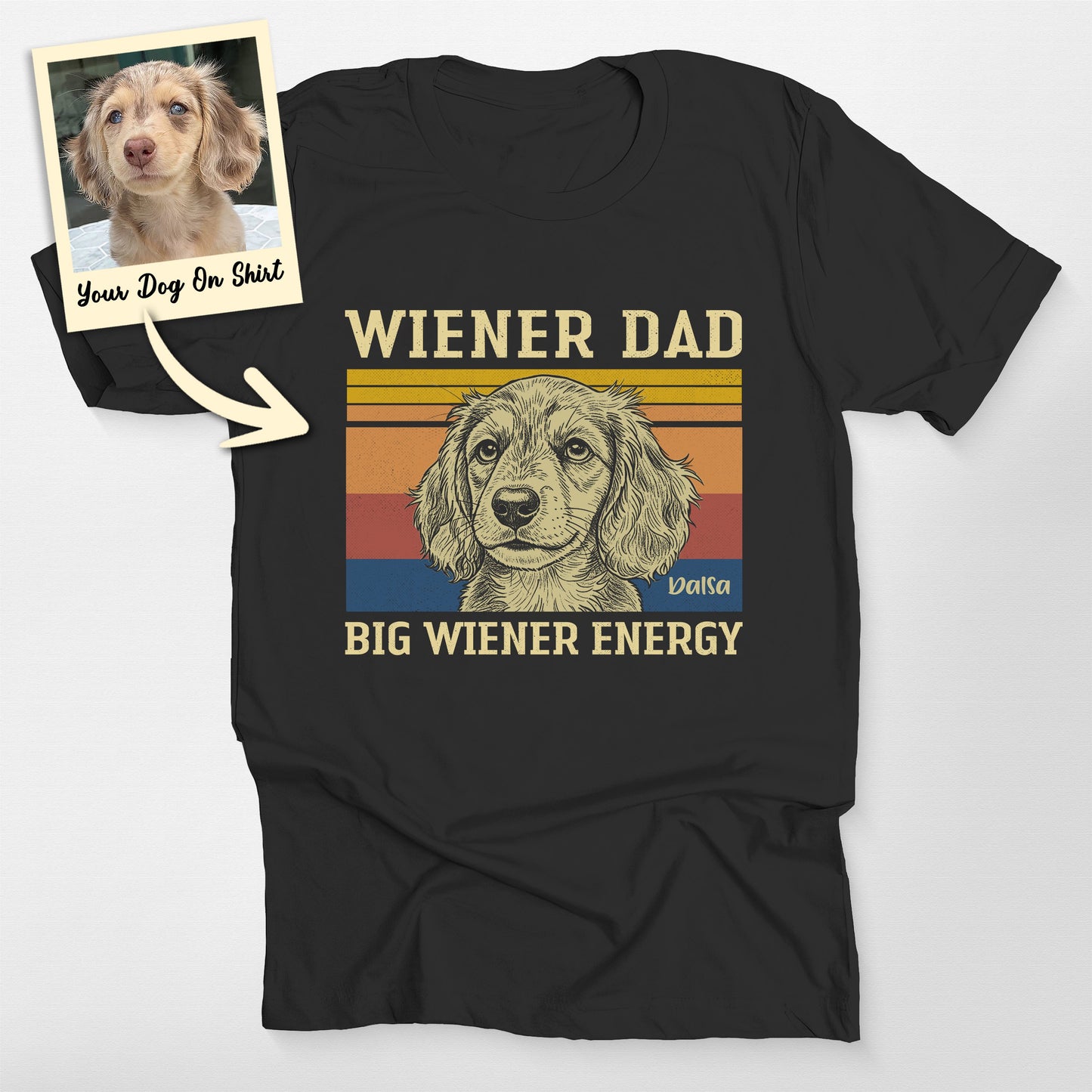 Customized Dachshund Shirt Wiener Dad Bella Canvas (view 2)
