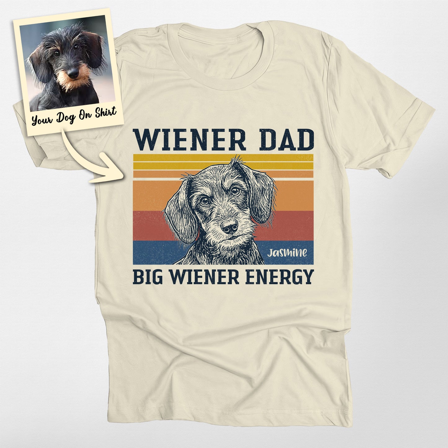 Customized Dachshund Shirt Wiener Dad Bella Canvas (view 3)