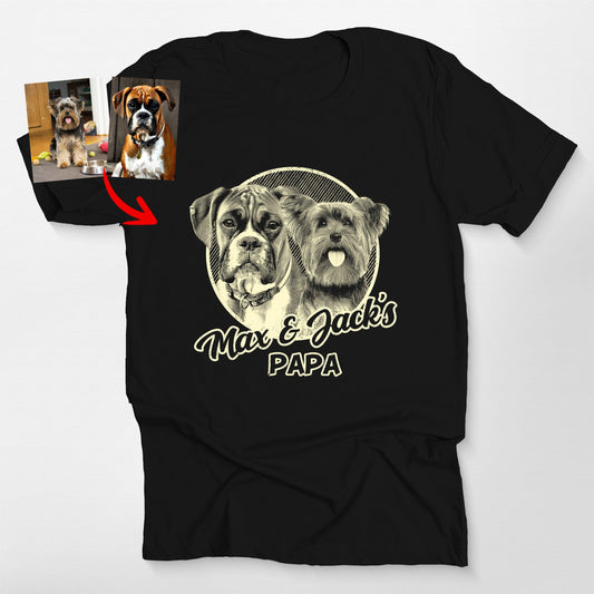 Customized Dogface on Bella Canvas T-Shirt, custom pet portrait gift for pet lovers