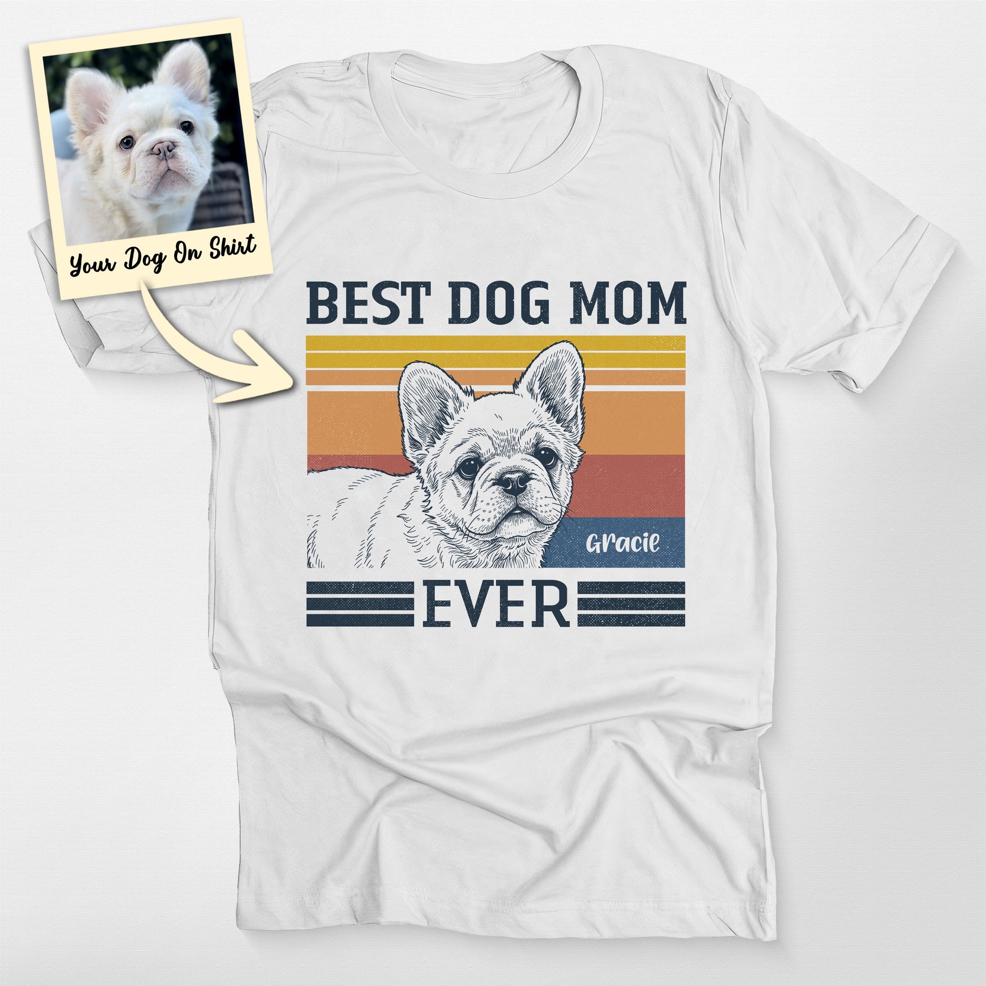 Customized French Bulldog Shirt Best Dog Mom E, custom pet portrait gift for pet lovers (view 5)